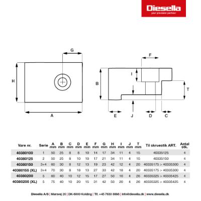Spændejern (4 stk.) for GT skruestik (serie 2)